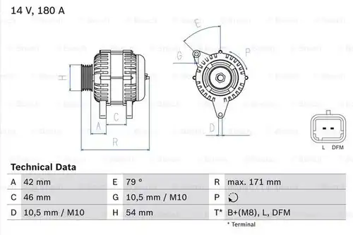 генератор BOSCH 0 986 080 660