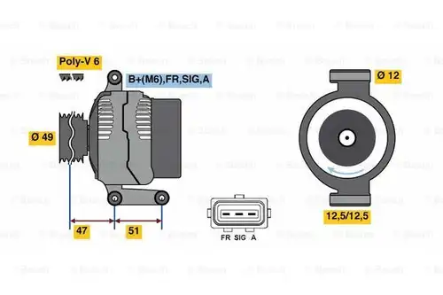 генератор BOSCH 0 986 080 750