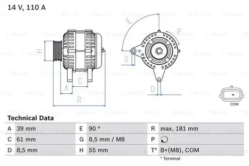 генератор BOSCH 0 986 080 800