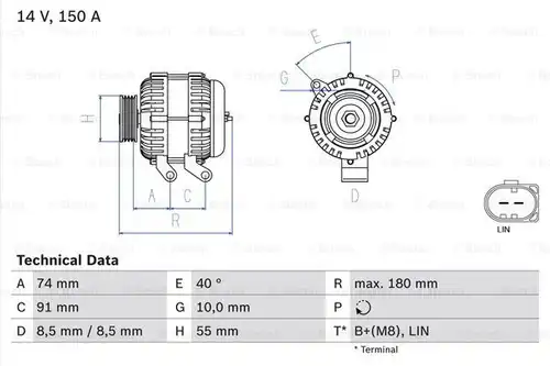 генератор BOSCH 0 986 080 810