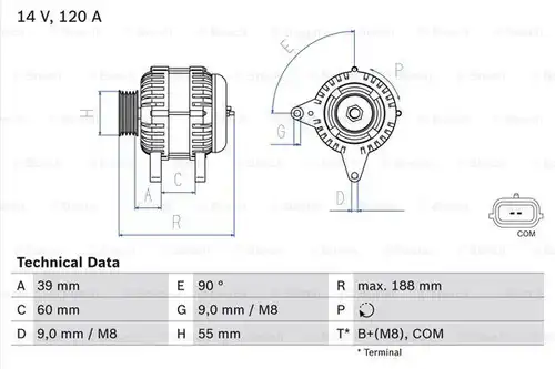 генератор BOSCH 0 986 080 990