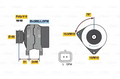 генератор BOSCH 0 986 081 020