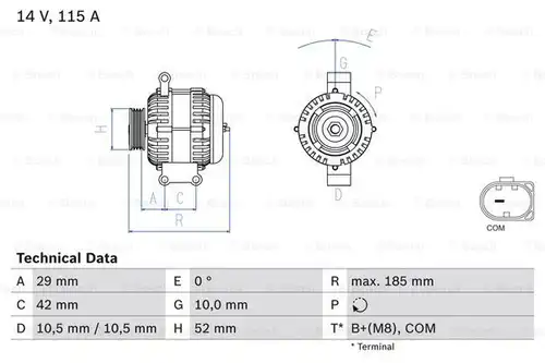 генератор BOSCH 0 986 081 040