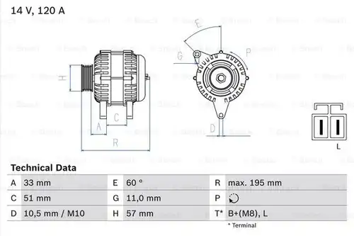 генератор BOSCH 0 986 081 060