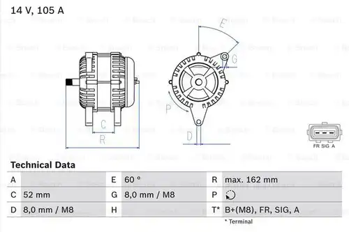 генератор BOSCH 0 986 081 090