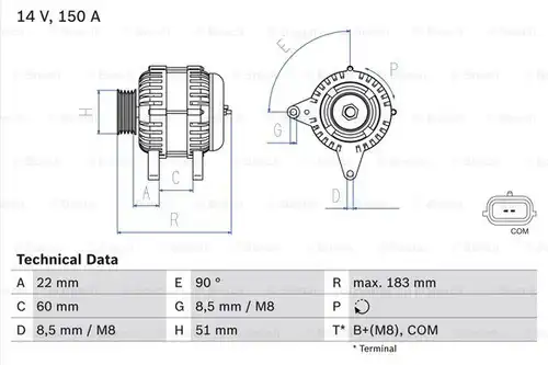 генератор BOSCH 0 986 081 100