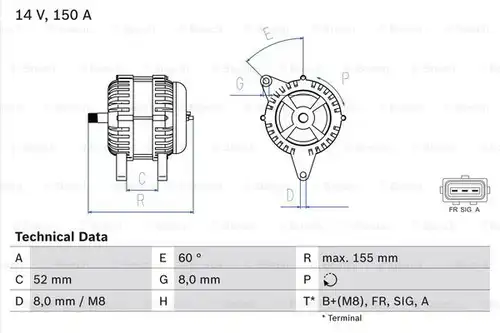 генератор BOSCH 0 986 081 140