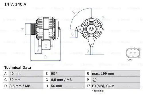 генератор BOSCH 0 986 081 160