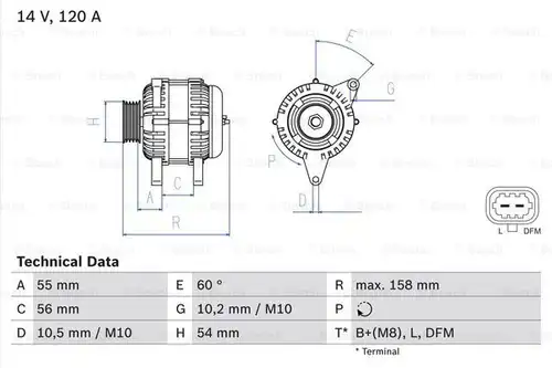 генератор BOSCH 0 986 081 380