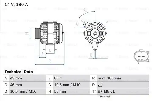 генератор BOSCH 0 986 081 390