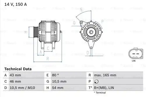 генератор BOSCH 0 986 081 400