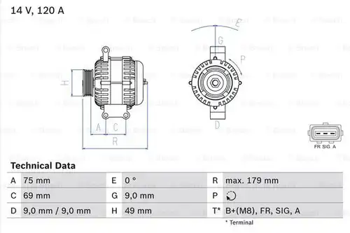 генератор BOSCH 0 986 081 700