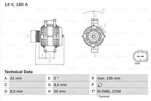 генератор BOSCH 0 986 081 910