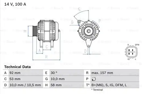 генератор BOSCH 0 986 082 030