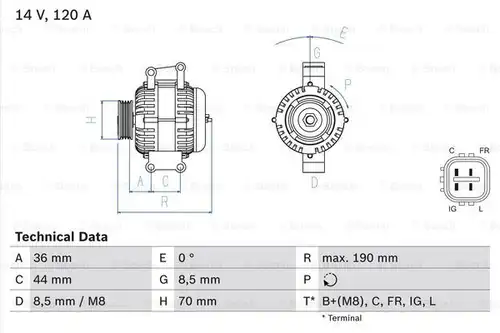 генератор BOSCH 0 986 082 050