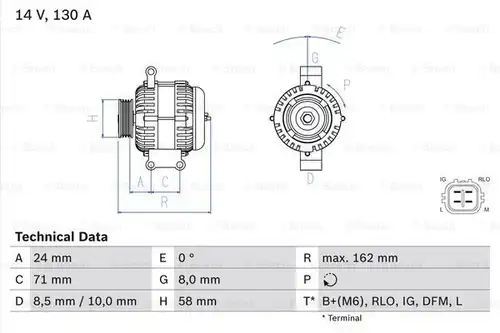 генератор BOSCH 0 986 082 070