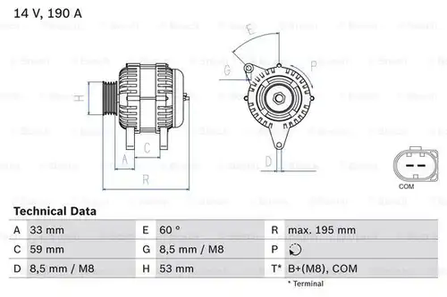 генератор BOSCH 0 986 082 140