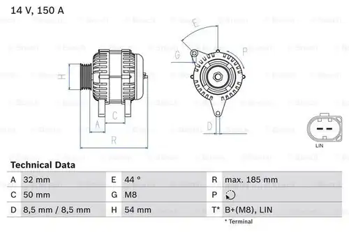 генератор BOSCH 0 986 082 150