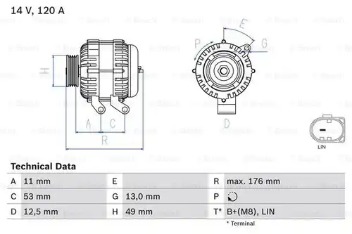 генератор BOSCH 0 986 082 220