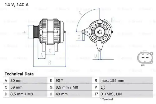 генератор BOSCH 0 986 082 250