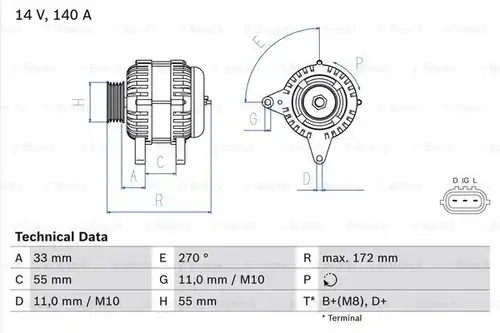 генератор BOSCH 0 986 082 290