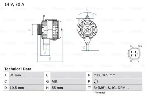 генератор BOSCH 0 986 082 300