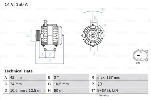 генератор BOSCH 0 986 082 330