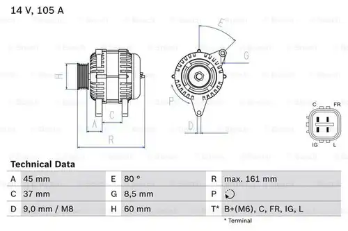 генератор BOSCH 0 986 082 410