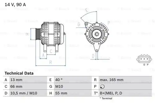 генератор BOSCH 0 986 082 430