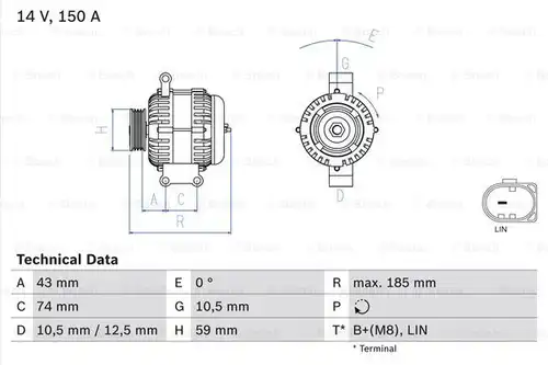 генератор BOSCH 0 986 082 580