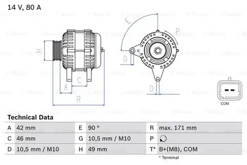 генератор BOSCH 0 986 082 740