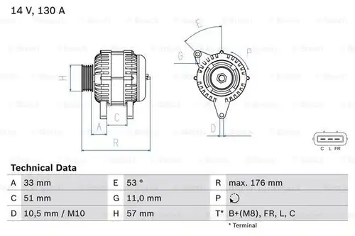 генератор BOSCH 0 986 082 820