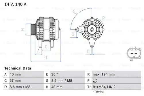 генератор BOSCH 0 986 083 130