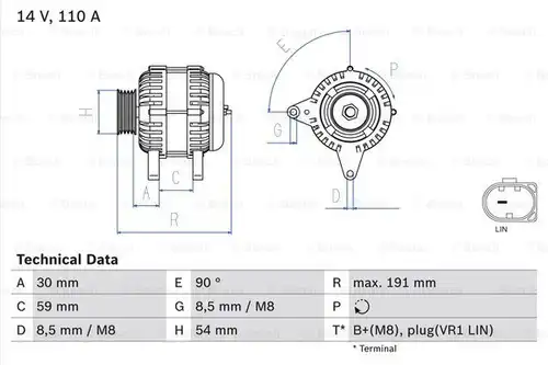 генератор BOSCH 0 986 083 270