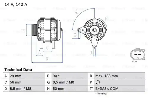 генератор BOSCH 0 986 083 530