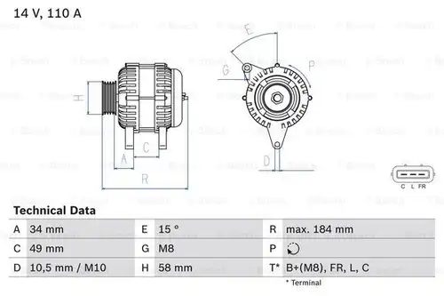 генератор BOSCH 0 986 083 640