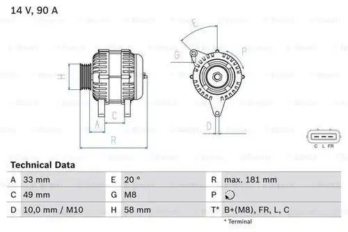 генератор BOSCH 0 986 083 650