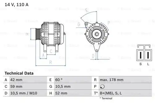 генератор BOSCH 0 986 083 750