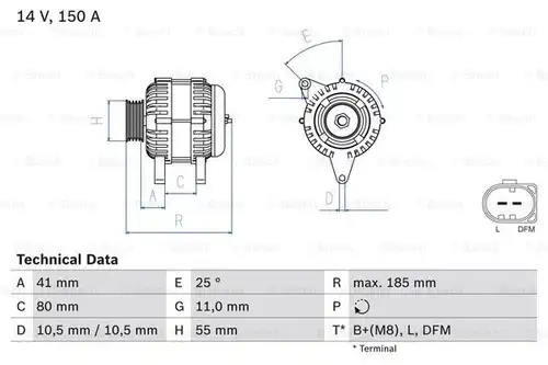 генератор BOSCH 0 986 083 760