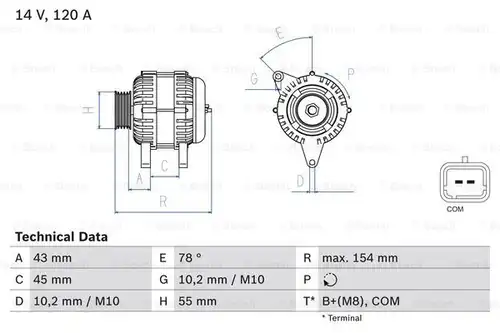 генератор BOSCH 0 986 083 840