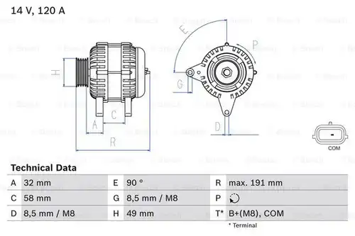 генератор BOSCH 0 986 084 000