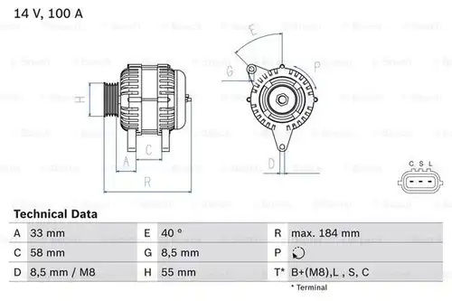 генератор BOSCH 0 986 084 020