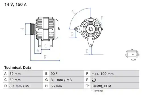 генератор BOSCH 0 986 084 070