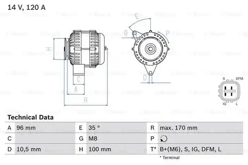 генератор BOSCH 0 986 084 380