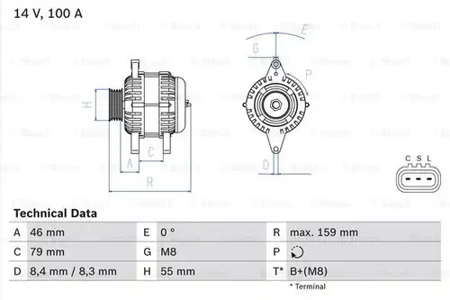 генератор BOSCH 0 986 084 440