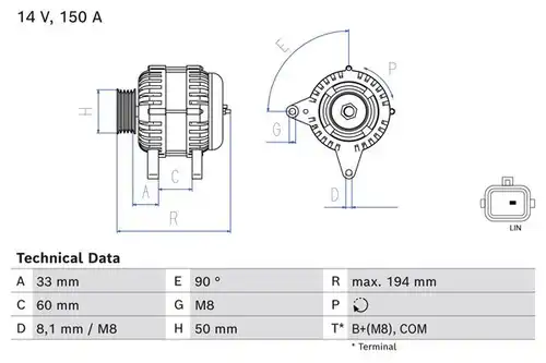 генератор BOSCH 0 986 084 690