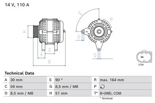 генератор BOSCH 0 986 084 760