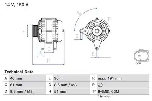 генератор BOSCH 0 986 085 020