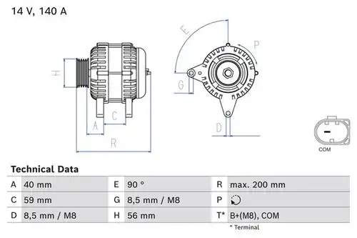 генератор BOSCH 0 986 085 040