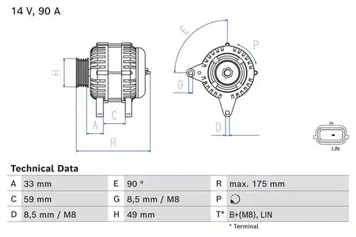 генератор BOSCH 0 986 085 170